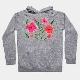 Pink watercolor flowers Hoodie